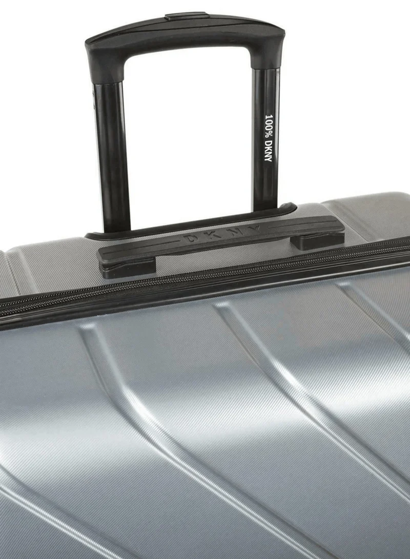 DKNY SILVER Side Tracked Hardside Luggage on Wheels for Unisex | Ultra Lightweight ABS on with Spinner Wheels 4 Color Silver  | Best Price UAE
